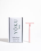 YOKU Rosewater Pink Reusable Chrome Razor