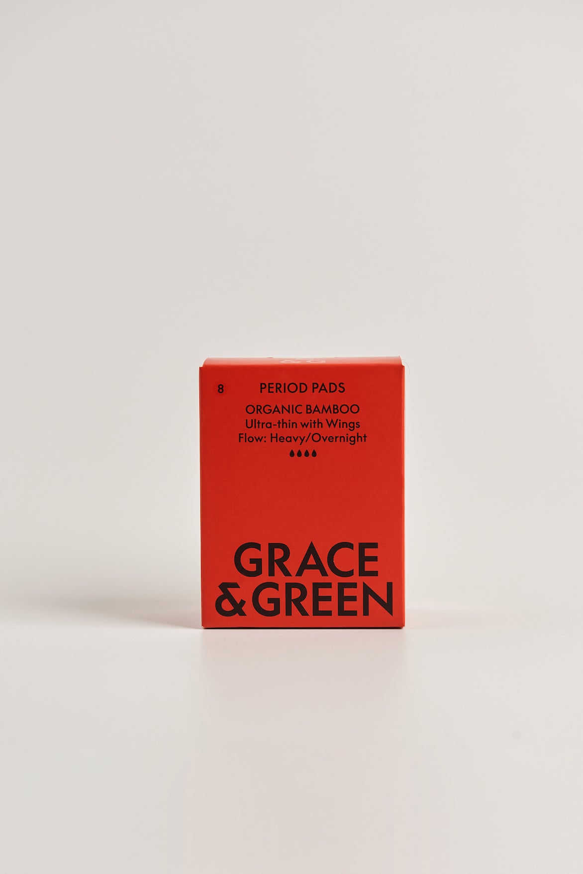 Grace and Green Organic Bamboo Period Pads Heavy with Wings 8 pack